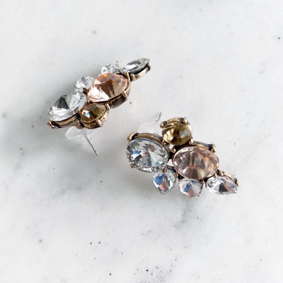 "Emerson" Earrings || Clear Crystal Statement - Picture 8 of 10